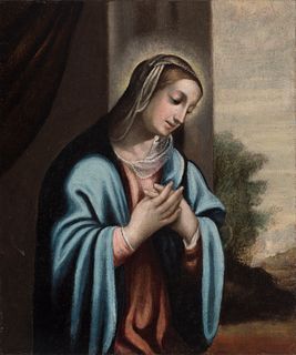 Italian school; 17th century.
"Virgin of the Annunciation".
Oil on canvas. Relined.