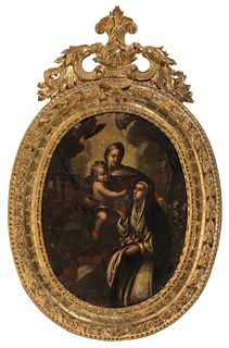 Spanish school from the second half of the 18th century.
"Saint Joseph with the Child" and "Saint Catherine of Siena with the Virgin and Child".
Pair 
