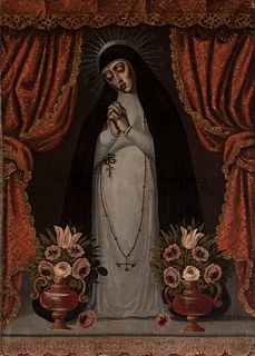 New Spanish school; XVII century.
"Virgen de la soledad"
Oil on canvas.