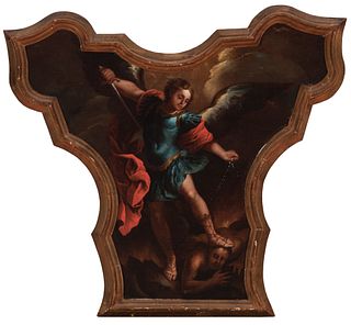 Attributed to ANTONIO BALESTRA (Verona, Italy, 1666 - 1740); Italian school; 18th century
"San Miguel Arcangel".
Oil on canvas. Relined.