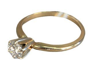 14 Karat Gold Ring set with diamonds, approximately .45 carats, size 6 1/2.