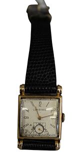 Longines Men's 14 Karat Gold Square Wristwatch.
