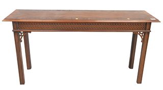 Councill Craftsman Chinese Chippendale Style Sofa Table, having inlaid top, height 27 inches, top 15" x 54".