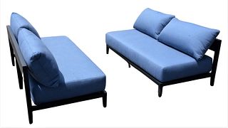 Two Piece Sectional Outdoor Set having possibly Sunbrella cushions, along with custom outdoor covers, height of each 24 inches, length of each 64 inch