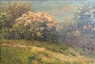 Robert Emmet Owen (American, 1878 - 1957), Path in the Sunset, oil on canvas, signed lower right "R. Emmett Owen", 13 1/2" x 19".