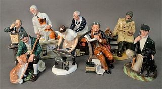 Eight Piece Group of Royal Doulton Porcelain Figures, to include "The Master", "The Game Keeper", "The Professor", "Thanks, Dog!", "Lunchtime", "The B