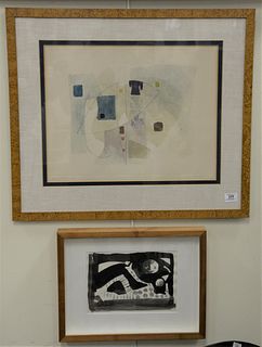 Three Piece Group of Three Abstractions, to include Dan Mueller, "To Catch a Falling Star", ink on paper, signed and dated lower left; Eugene Witten l