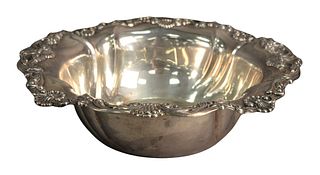 Sterling Silver Bowl, having repousse border, diameter 10 3/8 inches, 12 t.oz.
