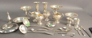 Sterling Silver Lot, to include two pairs of Grand Baroque sugar and creamer, along with several weighted compotes and vases, weighable 22.9 t.oz.