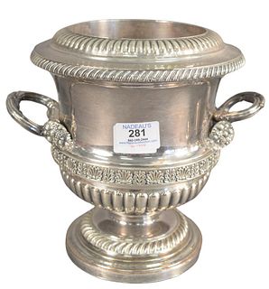 Sheffield Silver Plated Wine Cooler, having two handles, height 9 1/2 inches. Provenance: From a Newport, Rhode Island historic home that was in the s
