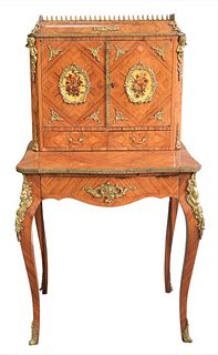Louis XV Style Two Part Desk, having pull out, height 50 inches, width 27 inches, depth 19 1/2 inches.
