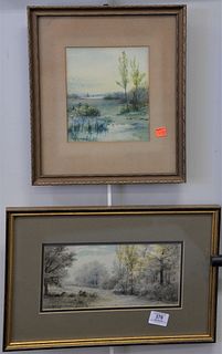 Three Charles Russell Loomis (American, 1857 - 1936), each watercolor on paper, each depicting a marsh scene, each signed lower left "C.R. Loomis", si