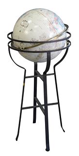 Replogle World Classic Series 16" Globe, raised on metal stand, height 41 inches.