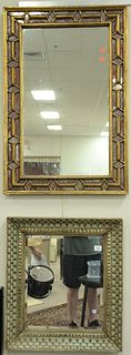 Two Contemporary Mirrors, to include Continental style rectangle mirror with gilt and glass frame, along with a painted, framed mirror, 27 1/2" x 24" 