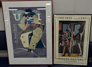 Three Piece Lot of Framed Posters, to include a Richard Lindner exhibition poster; a Tate Gallery "Modern Masters" exhibition poster, sight size 29 1/