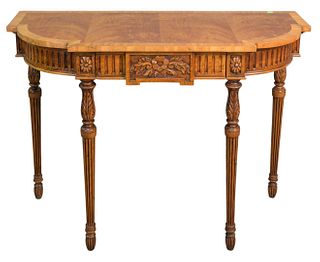 Mahogany Console Table, having banded inlaid top and one drawer, height 31 inches, top 18" x 42 1/2".