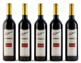 Five Elderton bottles, vintage 2000.
Elderton Wines.
Category: Syrah red wine. Nurioopta, Barossa Valley (Australia).