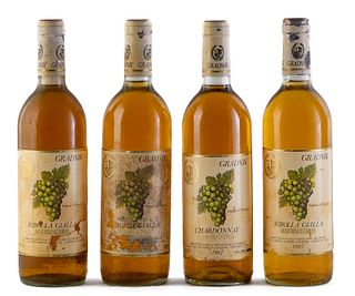 Four Gradnik bottles, vintage 1987.
Agricultural farm Gradnik.
Category: white wine, Ribolla Gialla and Chardonnay. Cormons, Friuli-Venice (Italy).