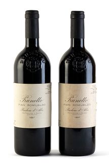 Two bottles of Prunotto Pian Romualdo, vintage 1987.
Category: red wine. Barbera d'Alba D.O.C., Piedmont (Italy).