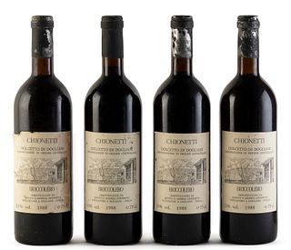 Four bottles of Chionetti, Dolcetto Di Dogliani, Briccolero, vintage 1988.
Category: red wine. Dogliani, Piedmont (Italy).