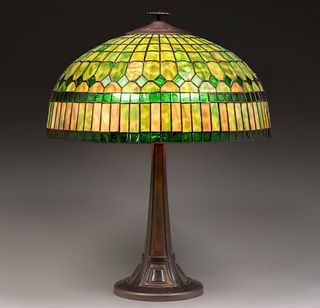 Bradley & Hubbard Leaded Glass Lamp c1920