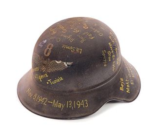 Decorated WWII German Helmet