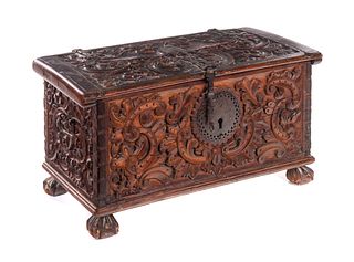 Carved Double Eagle Chippendale Document Box