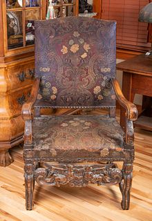 18th Century Tooled Leather Chair