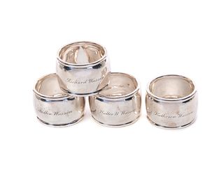 4 Tiffany & Co 4837 Sterling Silver Napkin Rings