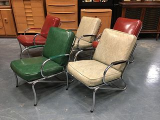 5 1950'S Mid Century Modern Chrome Chairs