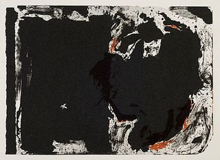 Motherwell, Robert Lament for Lorca. 1982. Lithographie auf Bütten. 17 x 23,5 cm (18,7 x 25,5 cm). Montiert auf typographischer Unterlage. Dort als Ha