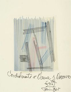 Soto, Jesús Rafael o.T. 1965. Collage und Filzstift auf Papier, teils m. Transparentpapier. 21,3 x 16,5 cm. Signiert, datiert, ortsbezeichnet u. m. Wi