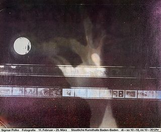 Polke, Sigmar Plakat Baden-Baden. 1990. Offsetlithographie mit reflektierender Folie auf glattem Papier. 68,7 x 83,5 cm. (68,7 x 83,5 cm). Signiert. -