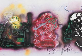 Polke, Sigmar o.T. (Einladungskarte). 2001. Farboffset auf leichtem Karton. 12 x 17 cm (12 x 17 cm). Signiert. Verso mit typographischer Bezeichnung m