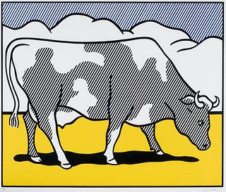 Lichtenstein, Roy Cow Going Abstract (Poster). 1 Farbserigraphie auf Papier. 1982. 60,2 x 72,2 cm (66,2 x 77,5 cm). Signiert und nummeriert. Auf Unter