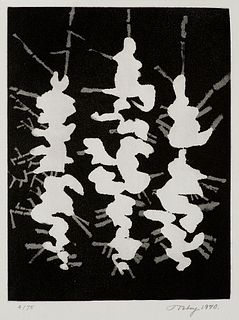 Tobey, Mark Trio. 1970. Aquatinta auf unbeschnittenem Bütten. 31,5 x 24 cm (53 x 44 cm). Signiert und nummeriert in Graphit. Leichte Altersspuren. Ver