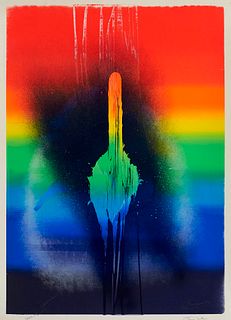 Piene, Otto Love my Rainbow/ Rainbow my Love. 1972. Farbserigraphie auf leichtem Karton. 100 x 71 cm (106 x 78 cm). Zweifach signiert und datiert und 
