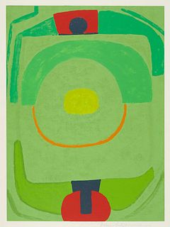 Ackermann, Max Kontrapunkt grün auf grün. (1968-1972). Siebdruck auf Bütten. 55,4 x 40,5 cm (69,7 x 59,4 cm). Signiert. - Oben rechts minimal bestoßen