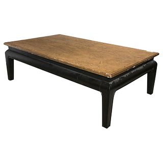 Gilt Top Coffee Cocktail Table Rough Hewn Wood