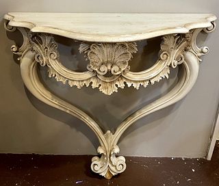 Louis XV Style Painted Wall Shelf or Console