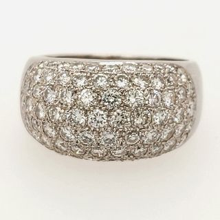 18k White Gold  Diamond Pave Ring