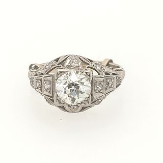 Vintage Platinum 1.15ct Diamond Ring