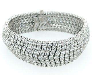 Platinum and Diamond Chevron Bracelet 