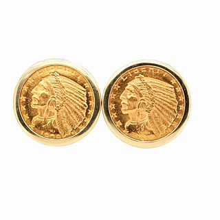 Five Dollar Indian Head Gold Coin Cufflinks