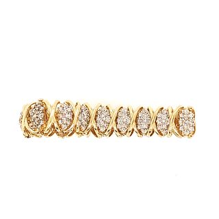 10k Yellow Gold Diamond Bracelet 