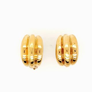 18k Yellow Gold Shell Style Earrings