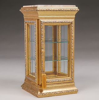 Contemporary Italian Marble Top Curio Cabinet Box