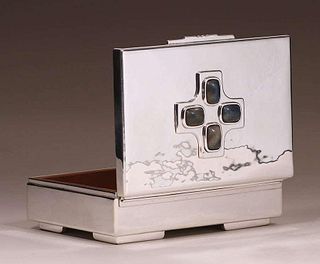 Dirk van Erp Modernist Silver-Plated Box c1950s