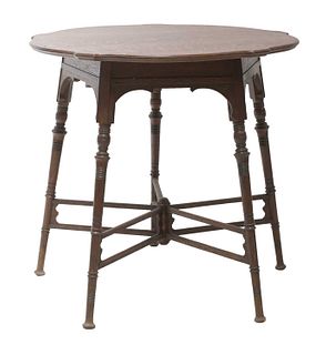 An oak centre table,