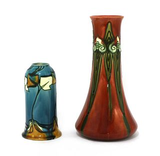 Two Minton secessionist pottery vases,